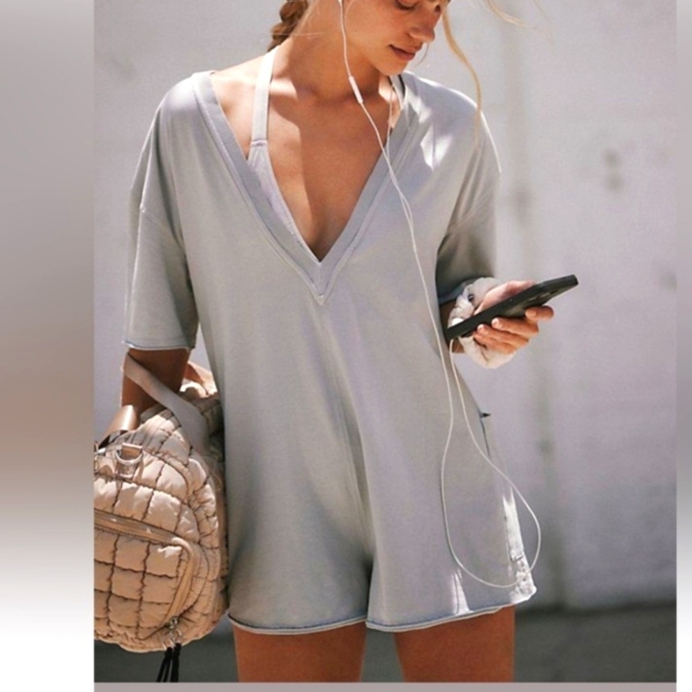 Free People Movement Hot Shot Tee Romper Onesie NEW! M